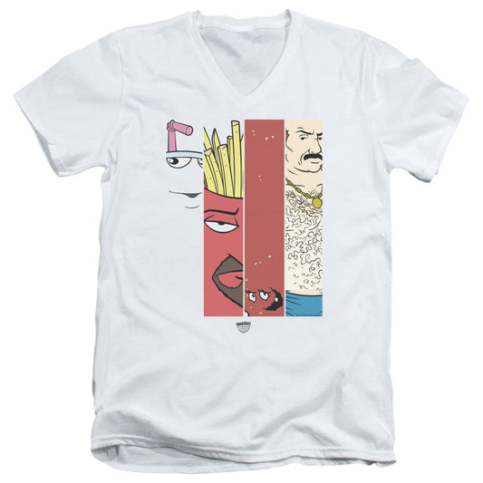 Aqua Teen Hunger Force Group Tiles Mens Slim Fit V Neck T Shirt White - clothing by TeeHivey.com