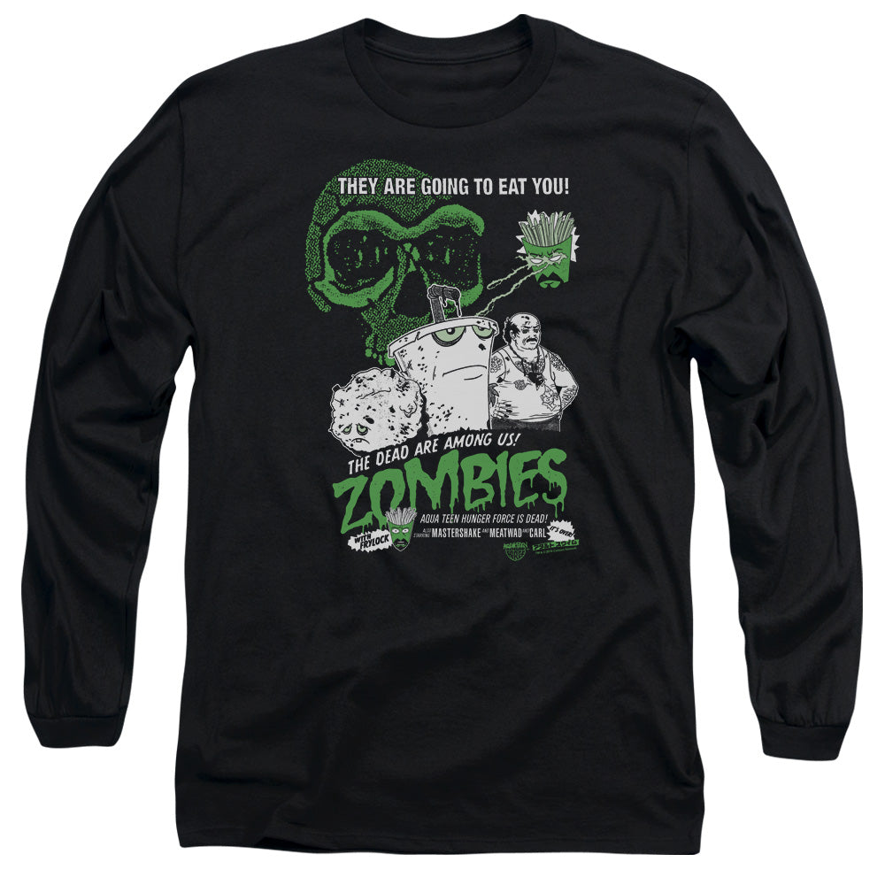 Aqua Teen Hunger Force Zombies Mens Long Sleeve Shirt Black - clothing by TeeHivey.com (Image 2)