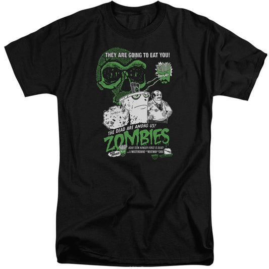 Aqua Teen Hunger Force Zombies Mens Tall T Shirt Black - clothing by TeeHivey.com (Image 1)