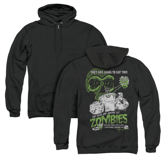 Aqua Teen Hunger Force Zombies Back Print Zipper Mens Hoodie Black - clothing by TeeHivey.com