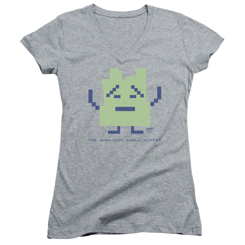 Aqua Teen Hunger Force Inignokt Junior Sheer Cap Sleeve V Neck Womens T Shirt Athletic Heather - clothing by TeeHivey.com