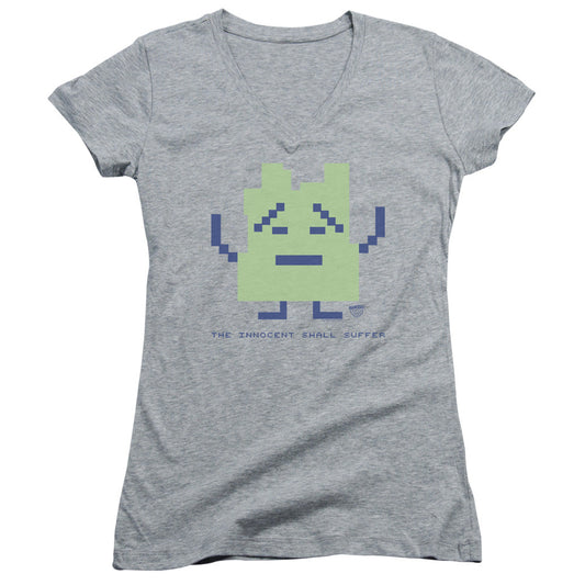 Aqua Teen Hunger Force Inignokt Junior Sheer Cap Sleeve V Neck Womens T Shirt Athletic Heather - clothing by TeeHivey.com