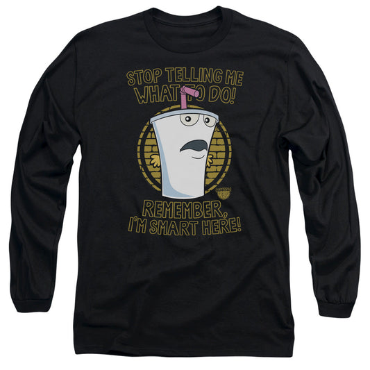 Aqua Teen Hunger Force Stop Mens Long Sleeve Shirt Black - clothing by TeeHivey.com (Image 1)