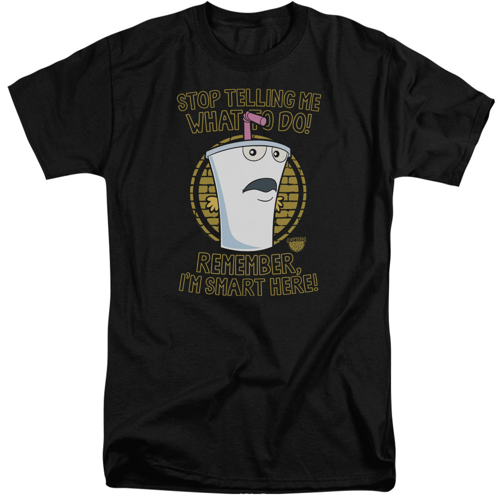 Aqua Teen Hunger Force Stop Mens Tall T Shirt Black - clothing by TeeHivey.com (Image 1)