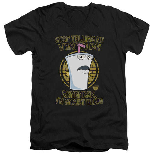 Aqua Teen Hunger Force Stop Mens Slim Fit V Neck T Shirt Black - clothing by TeeHivey.com