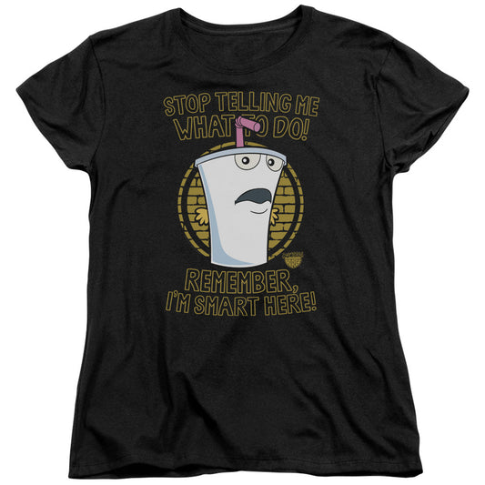 Aqua Teen Hunger Force Stop Womens T Shirt Black - clothing by TeeHivey.com