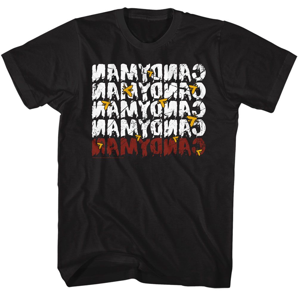 Candyman - Mirror Repeat - American Classics - Solid Black Adult Short Sleeve T-Shirt - clothing by TeeHivey.com (Image 1)