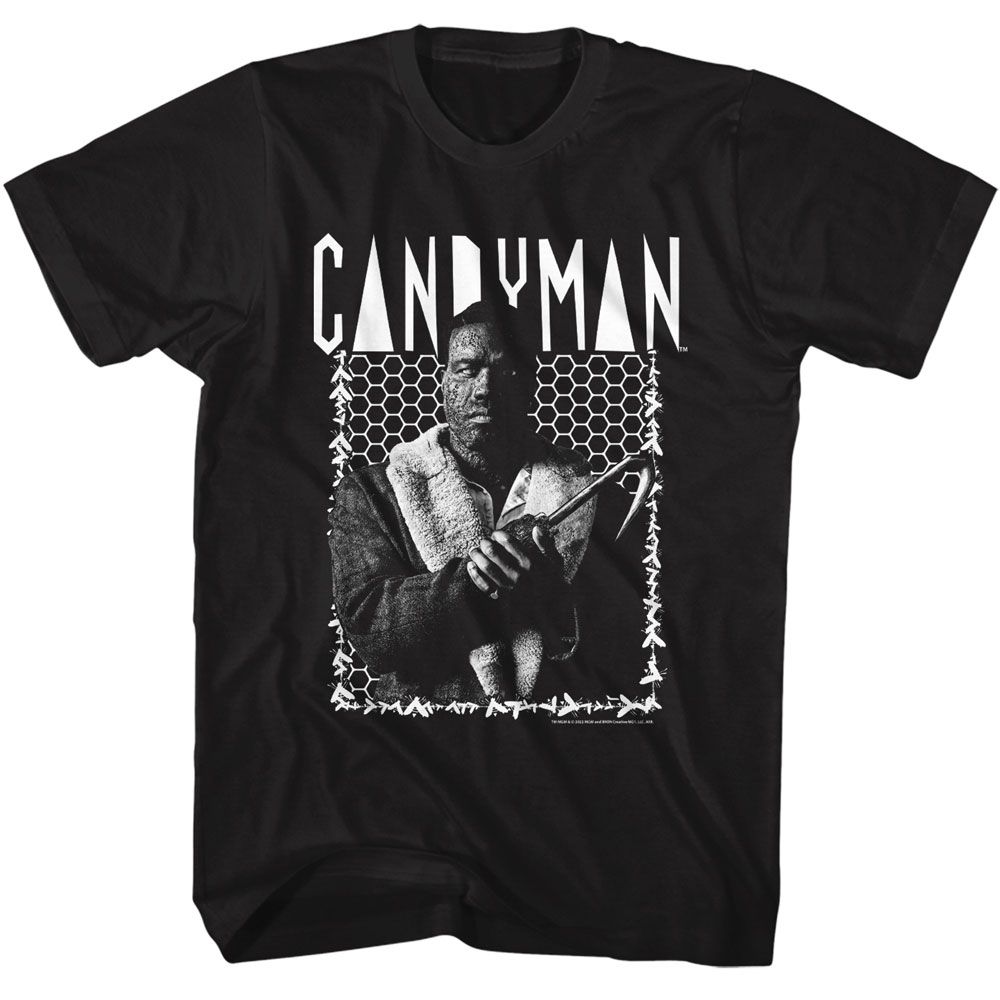 Candyman - Bee Border - American Classics - Solid Black Adult Short Sleeve T-Shirt - clothing by TeeHivey.com (Image 1)
