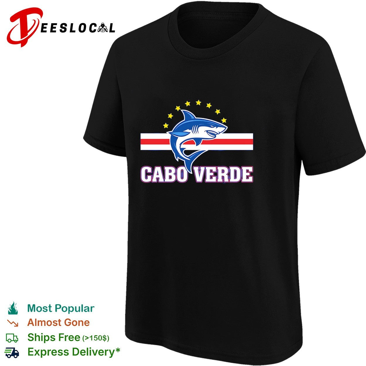 Cabo Verde shark mascot crest shirt