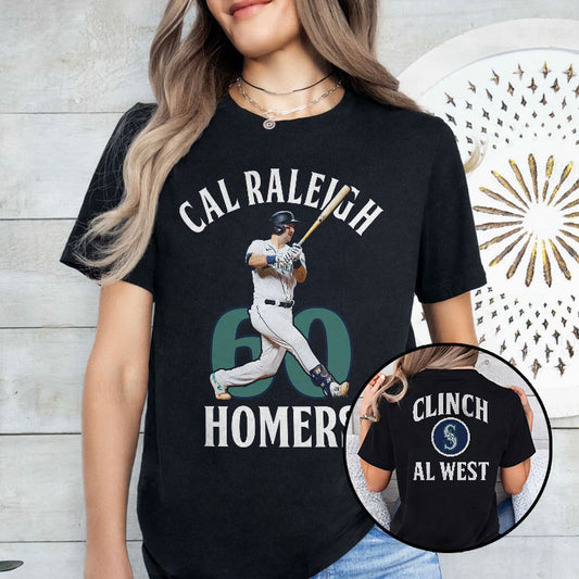 Cal Raleigh 60 Home Runs Seattle Mariners 2025 Al West Champions T Shirt