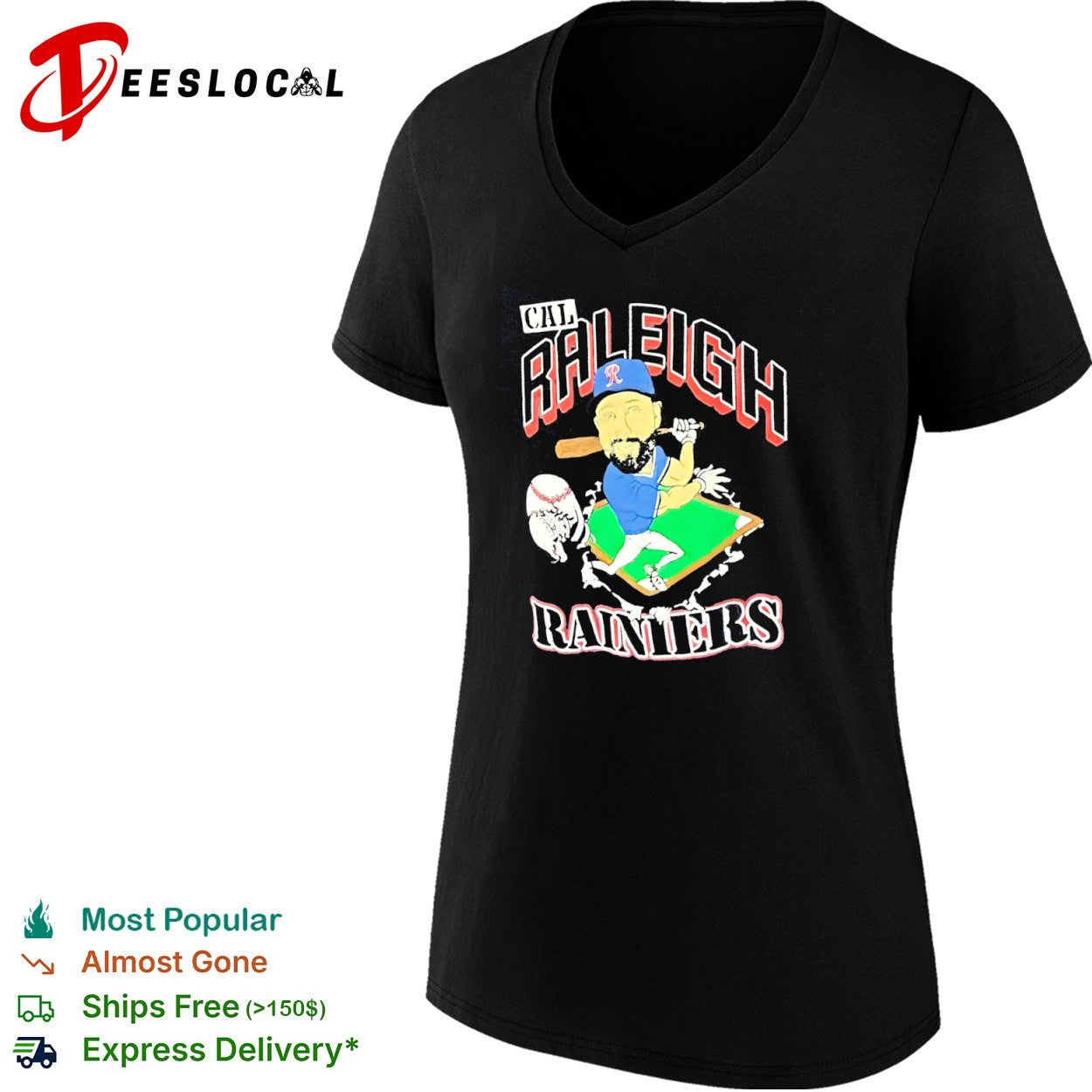 Cal Raleigh Tacoma Rainiers Minor League Baseball Caricature shirt