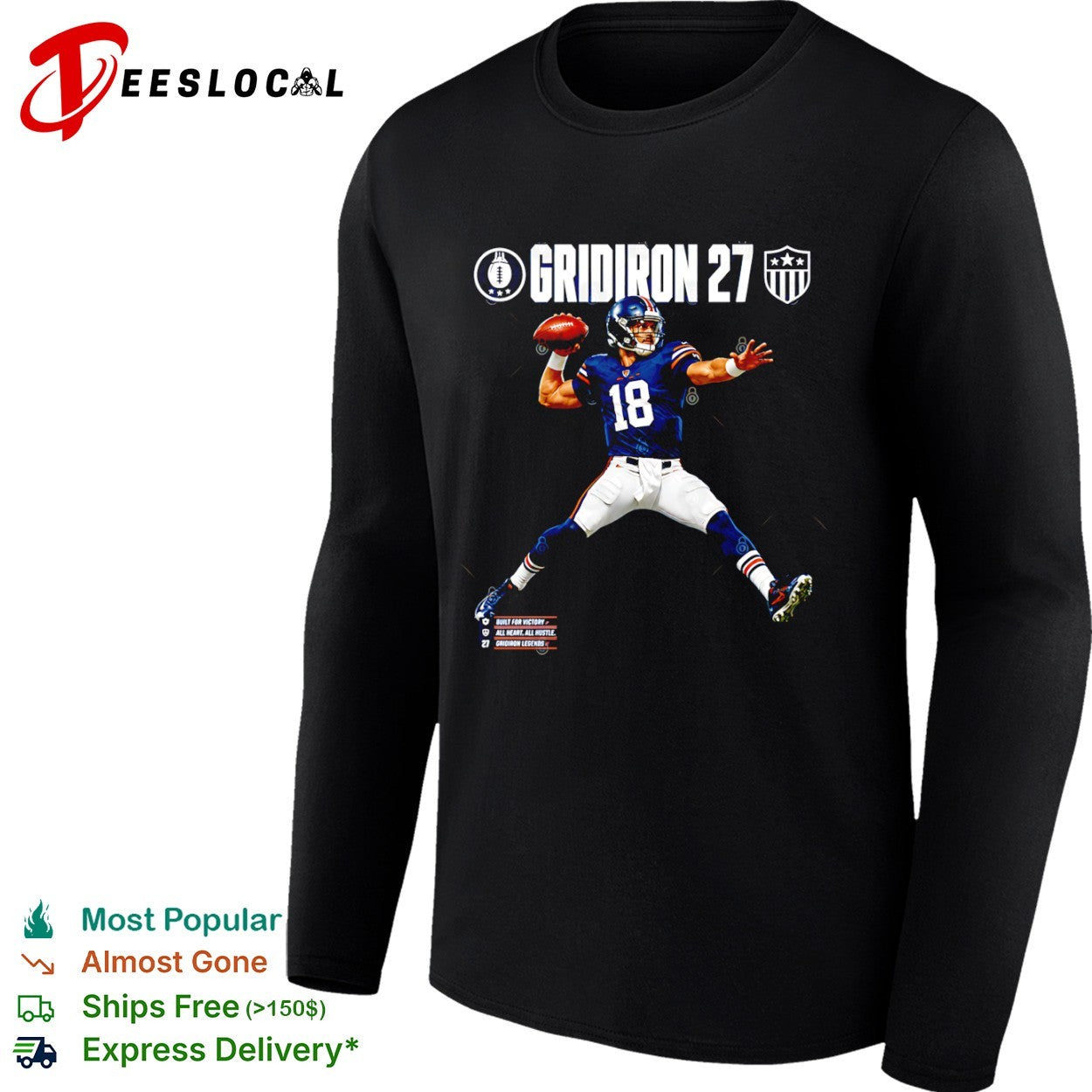Caleb Williams Chicago Bears Gridiron 27 Built for Victory All Heart All Hustle shirt