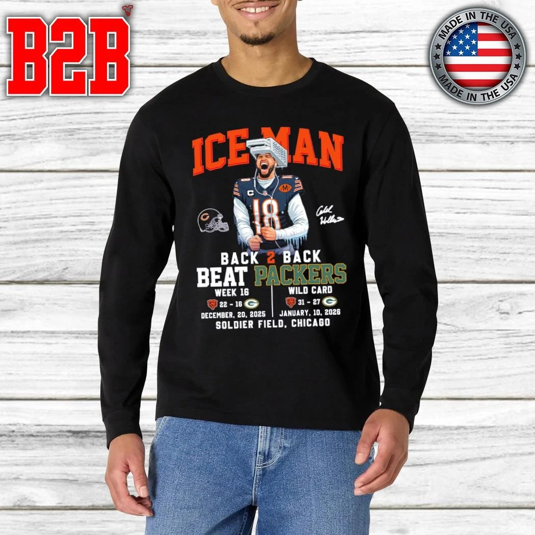 Caleb Williams Ice Man Back To Back Beat Packers Shirt