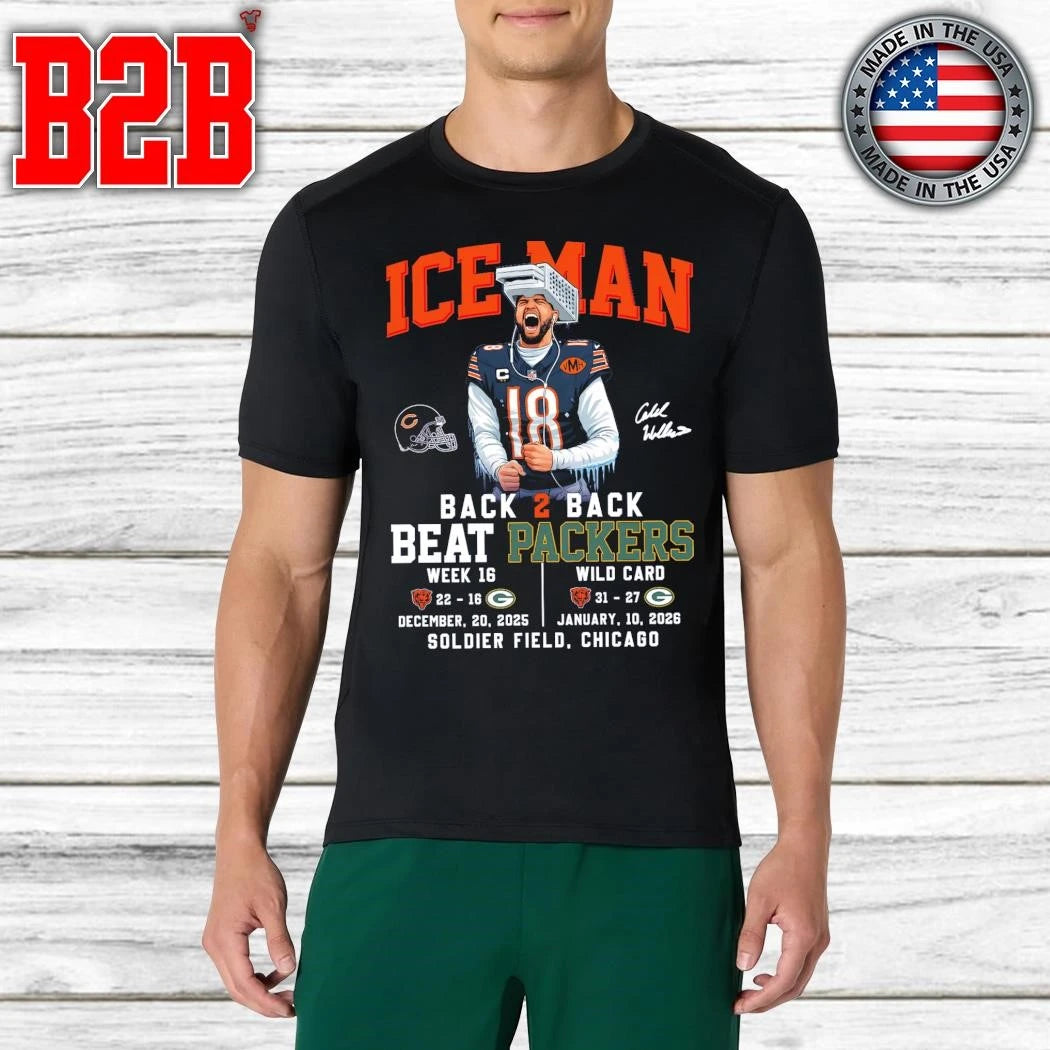 Caleb Williams Ice Man Back To Back Beat Packers Shirt