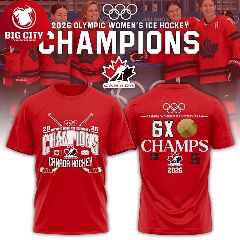 Canada Hockey2026 Olympic Champions Women Ice Hockey Red Two Sided Shirt