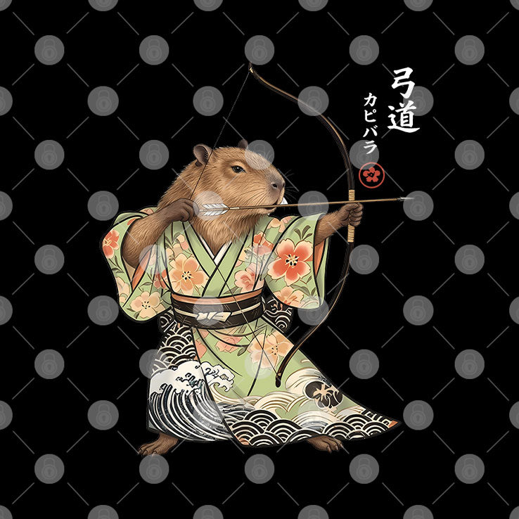 Capybara Archery Samurai Kyudo Japanese Animal Shirt