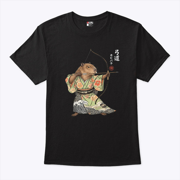 Capybara Archery Samurai Kyudo Japanese Animal Shirt