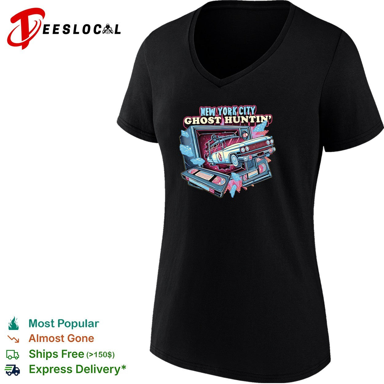 Car bursting through TV New York City ghost huntin’ shirt
