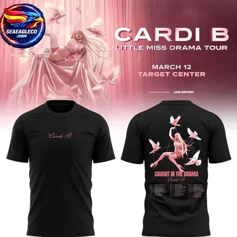 Cardi B The Little Miss Drama Tour 2026 Limited Edition Two Sided Shirt