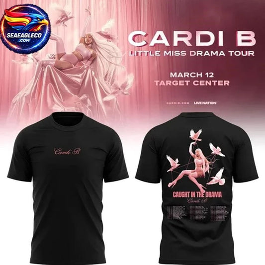 Cardi B The Little Miss Drama Tour 2026 Limited Edition Two Sided Shirt