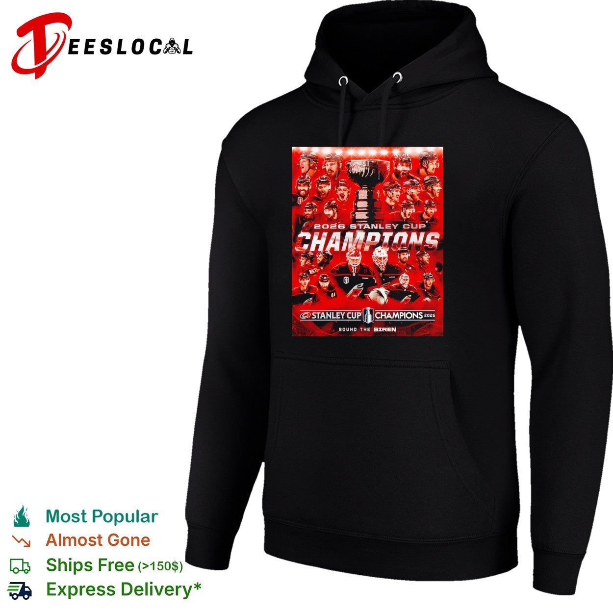 Carolina Hurricanes 2026 Stanley Cup Champions Sound the Siren Roster Team shirt
