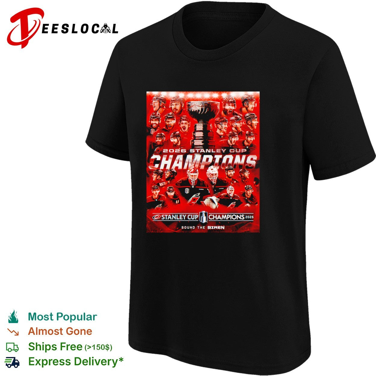 Carolina Hurricanes 2026 Stanley Cup Champions Sound the Siren Roster Team shirt
