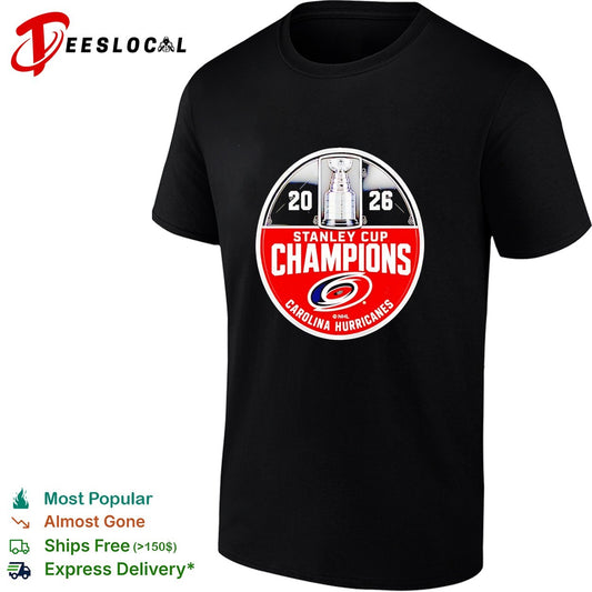 Carolina Hurricanes 2026 Stanley Cup Champions circle logo shirt