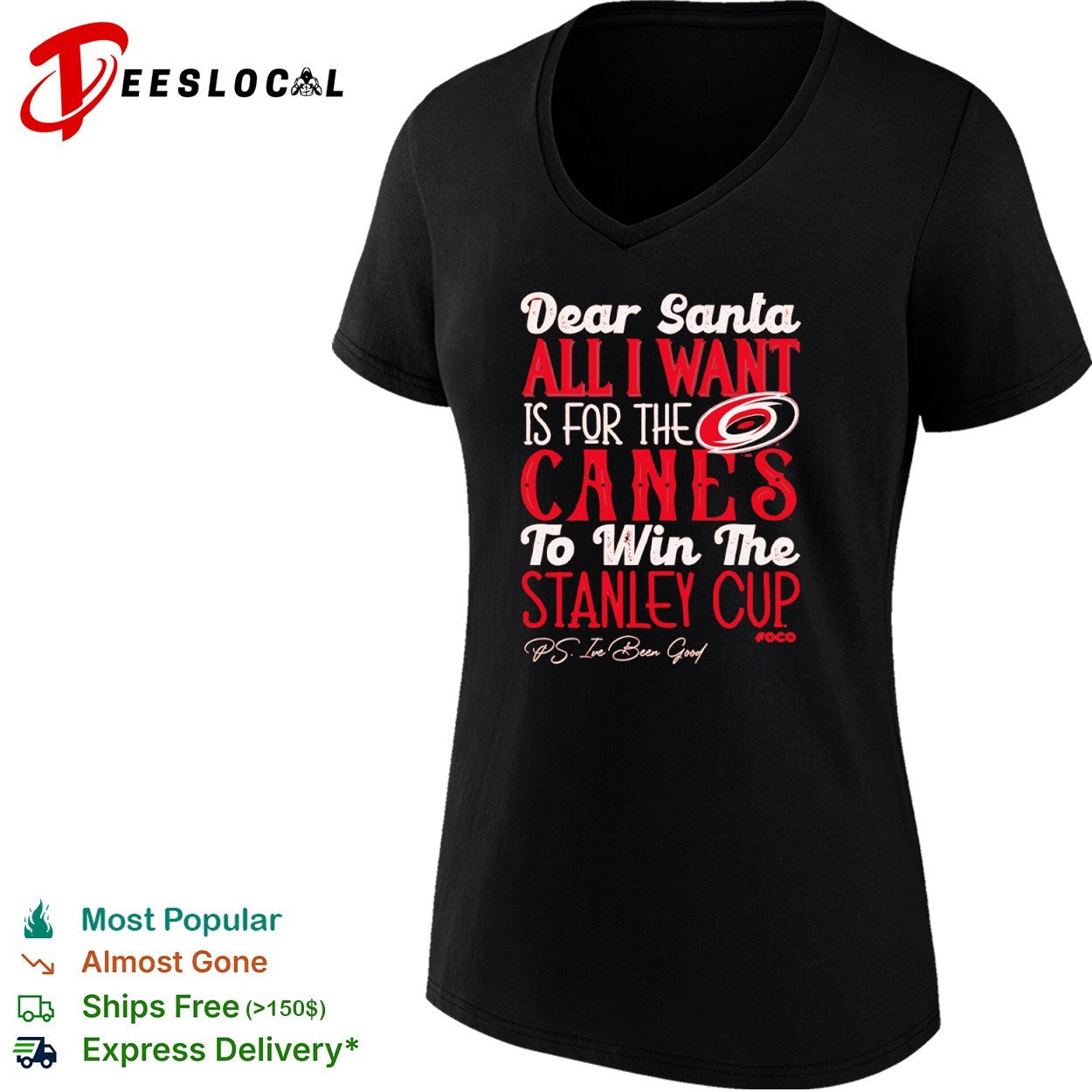 Carolina Hurricanes Dear Santa All I Want Is for the Canes to Win the Stanley Cup shirt