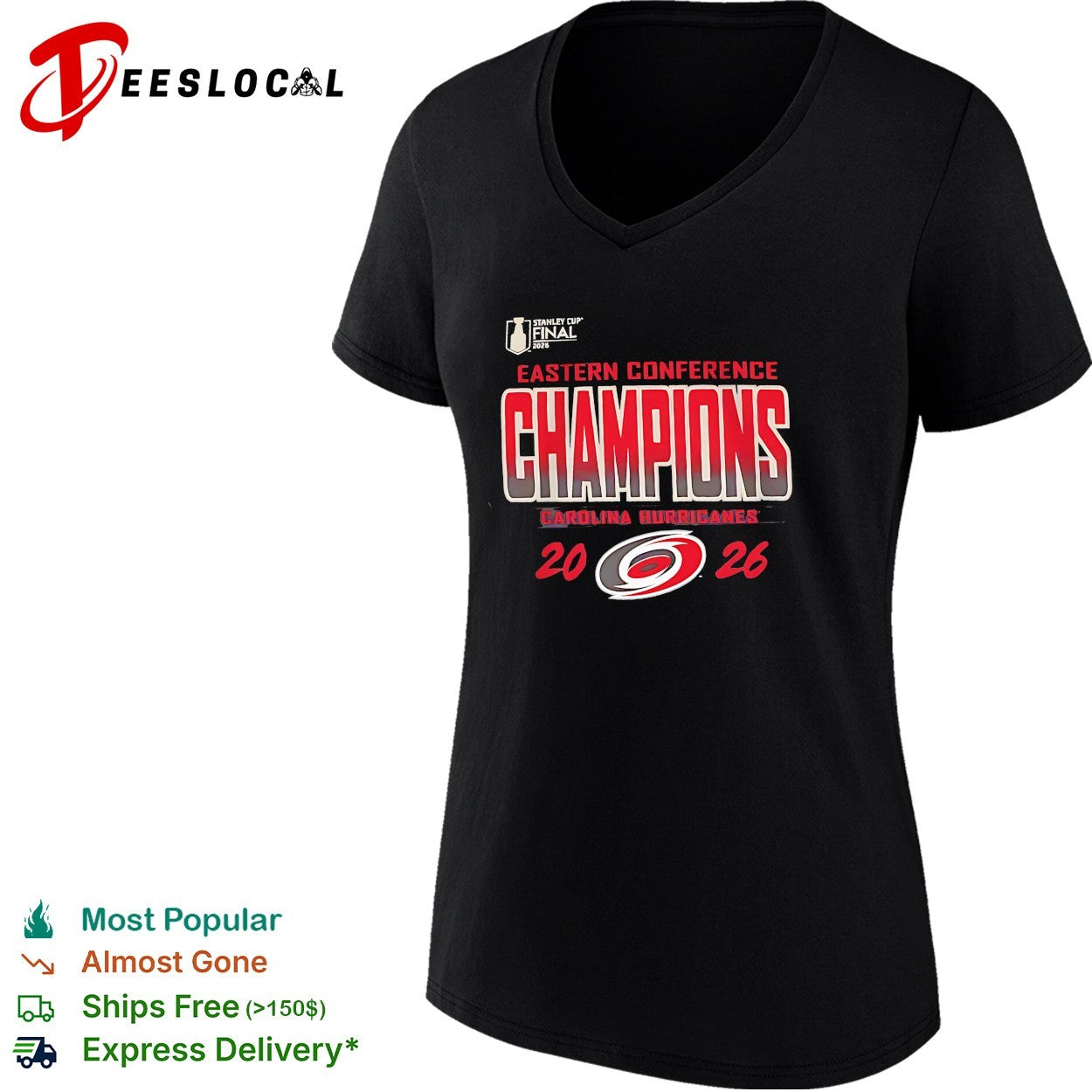 Carolina Hurricanes Eastern Conference Champs 2026 NHL Final bold fan text shirt