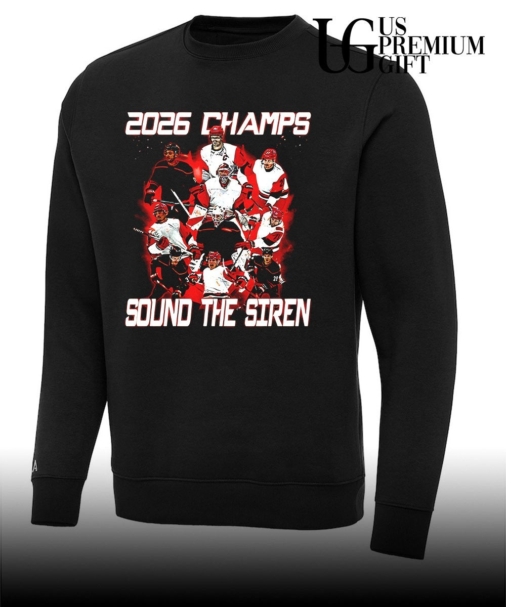 Carolina Hurricanes NHL Hockey 2026 Champs Sound the Siren player shirt