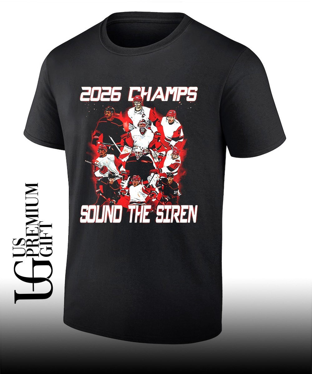 Carolina Hurricanes NHL Hockey 2026 Champs Sound the Siren player shirt