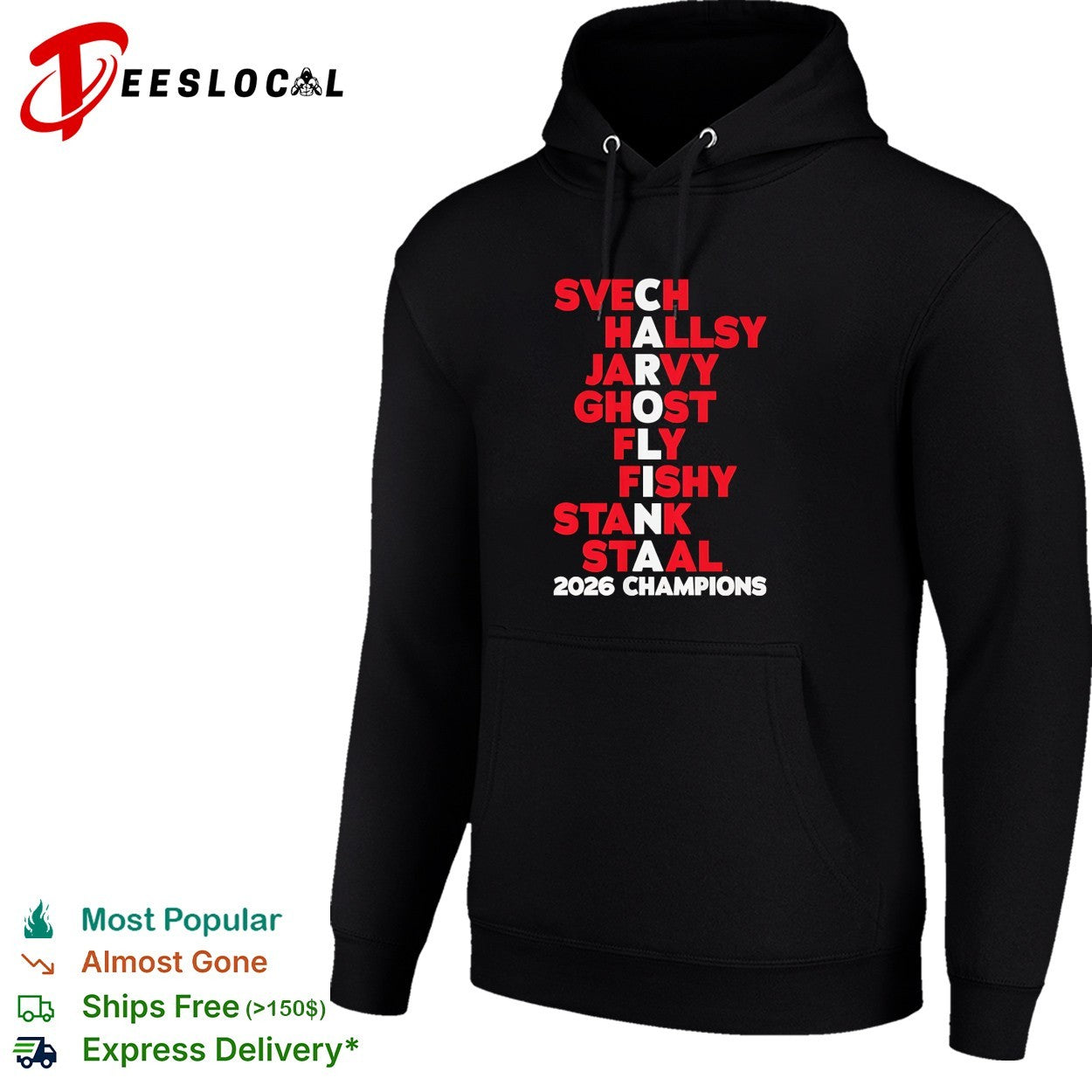 Carolina Hurricanes Svech Hallsy Jarvy Ghost Fly Fishy Stank Staal 2026 Champions acrostic shirt