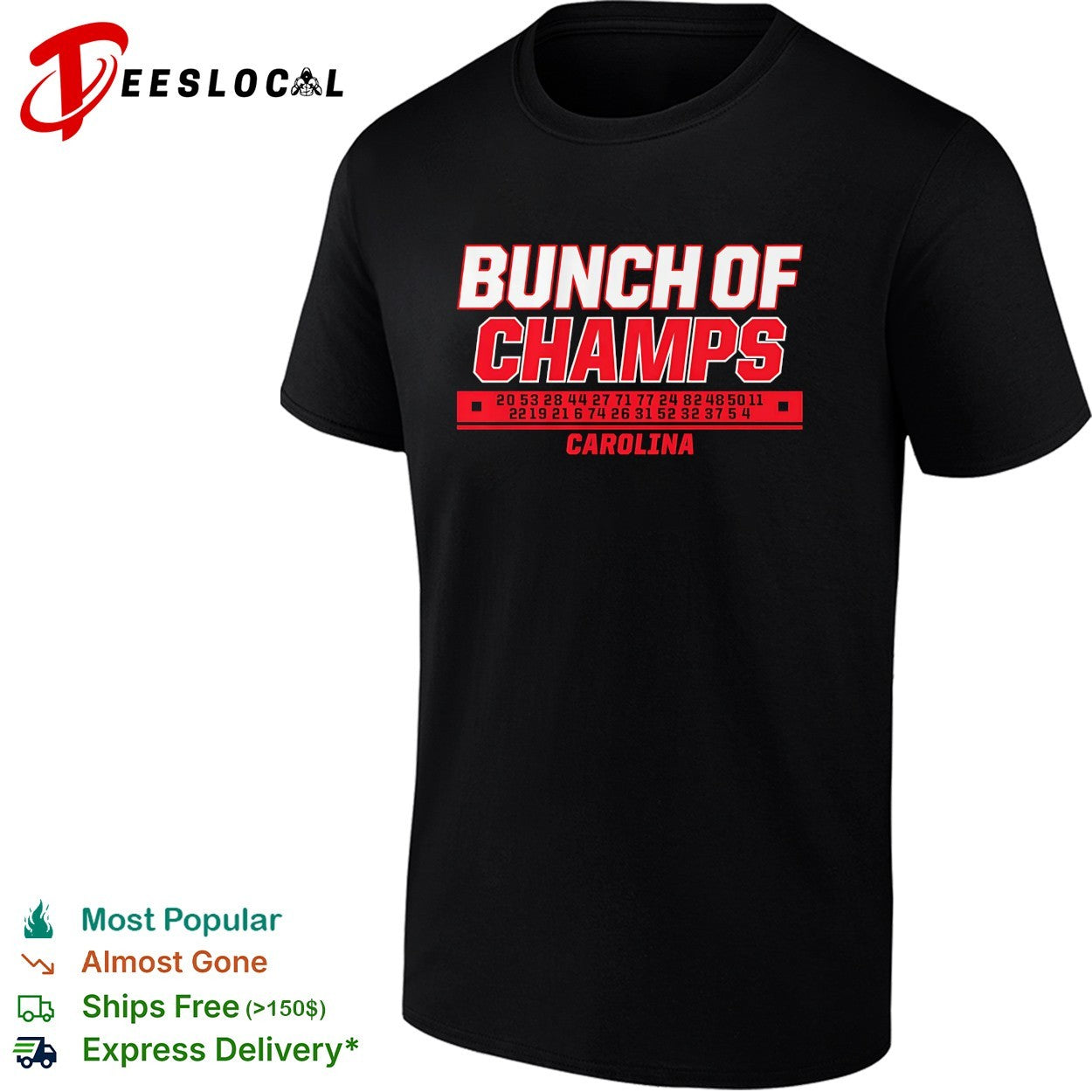 Carolina Hurricanes bunch of champs 2026 player jersey numbers roster shirt