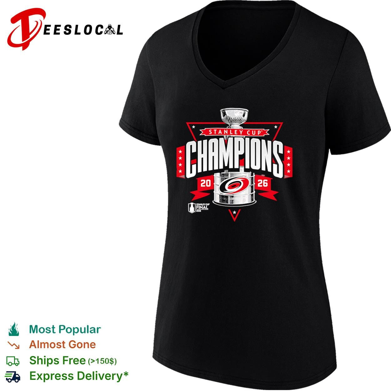 Carolina Hurricanes trophy Stanley Cup champions 2026 shirt