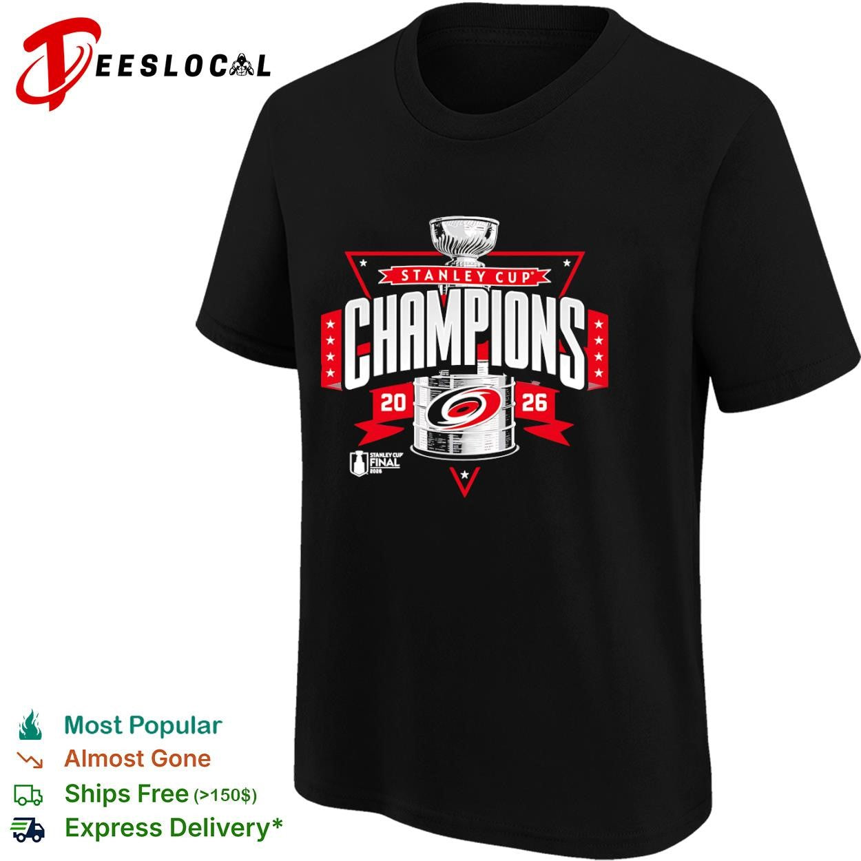 Carolina Hurricanes trophy Stanley Cup champions 2026 shirt
