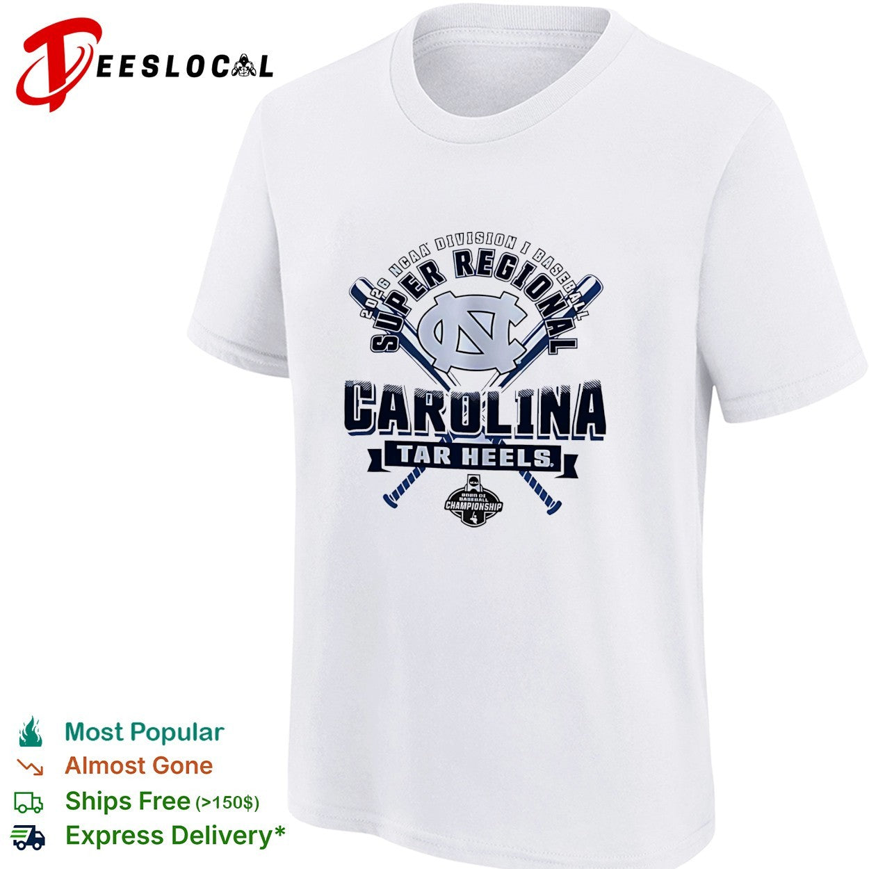 Carolina Tar Heels 2026 NCAA Division I Baseball Super Regional Championship shirt