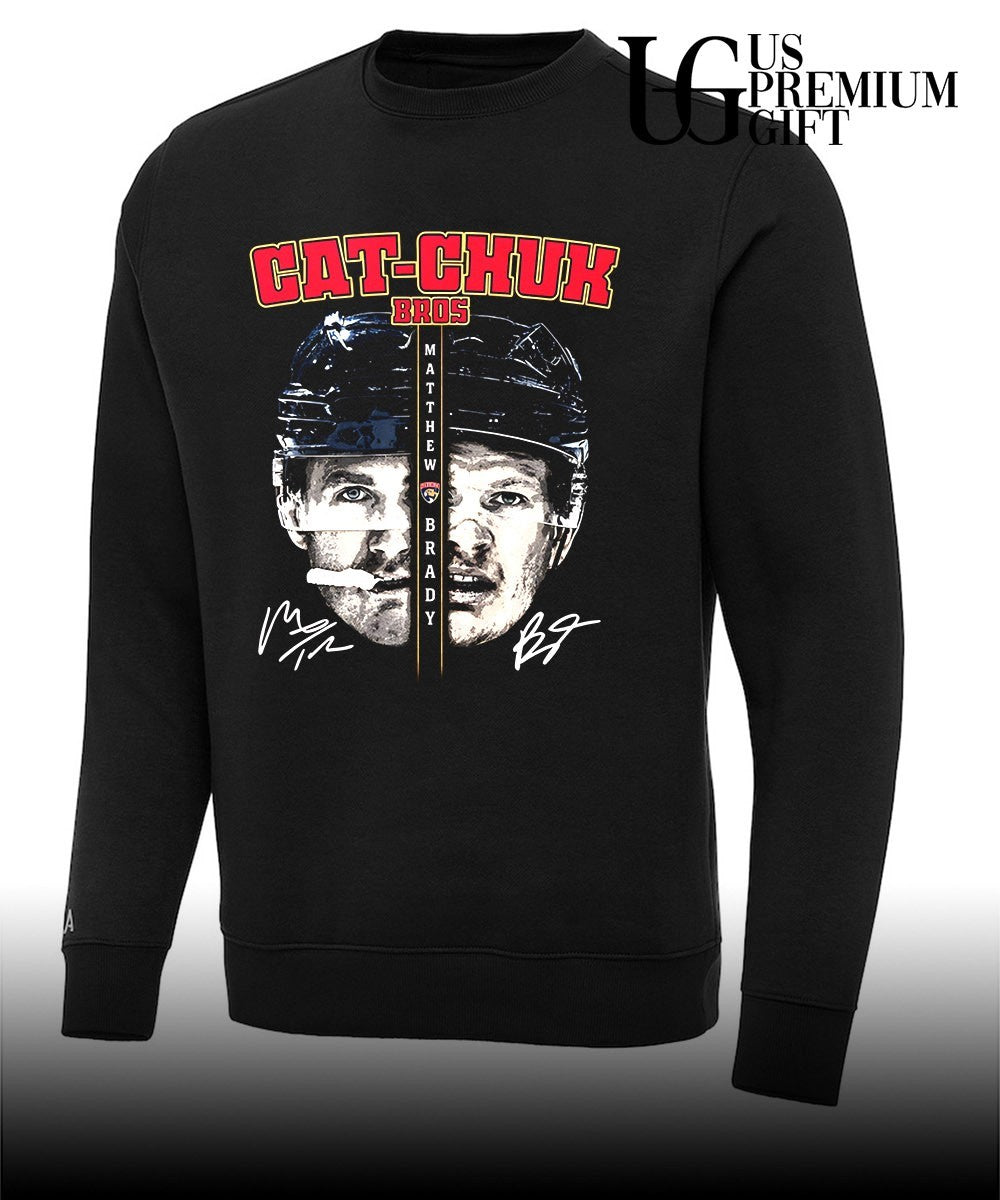 Cat-Chuk Bros Matthew and Brady Tkachuk face Florida Panthers NHL signature shirt