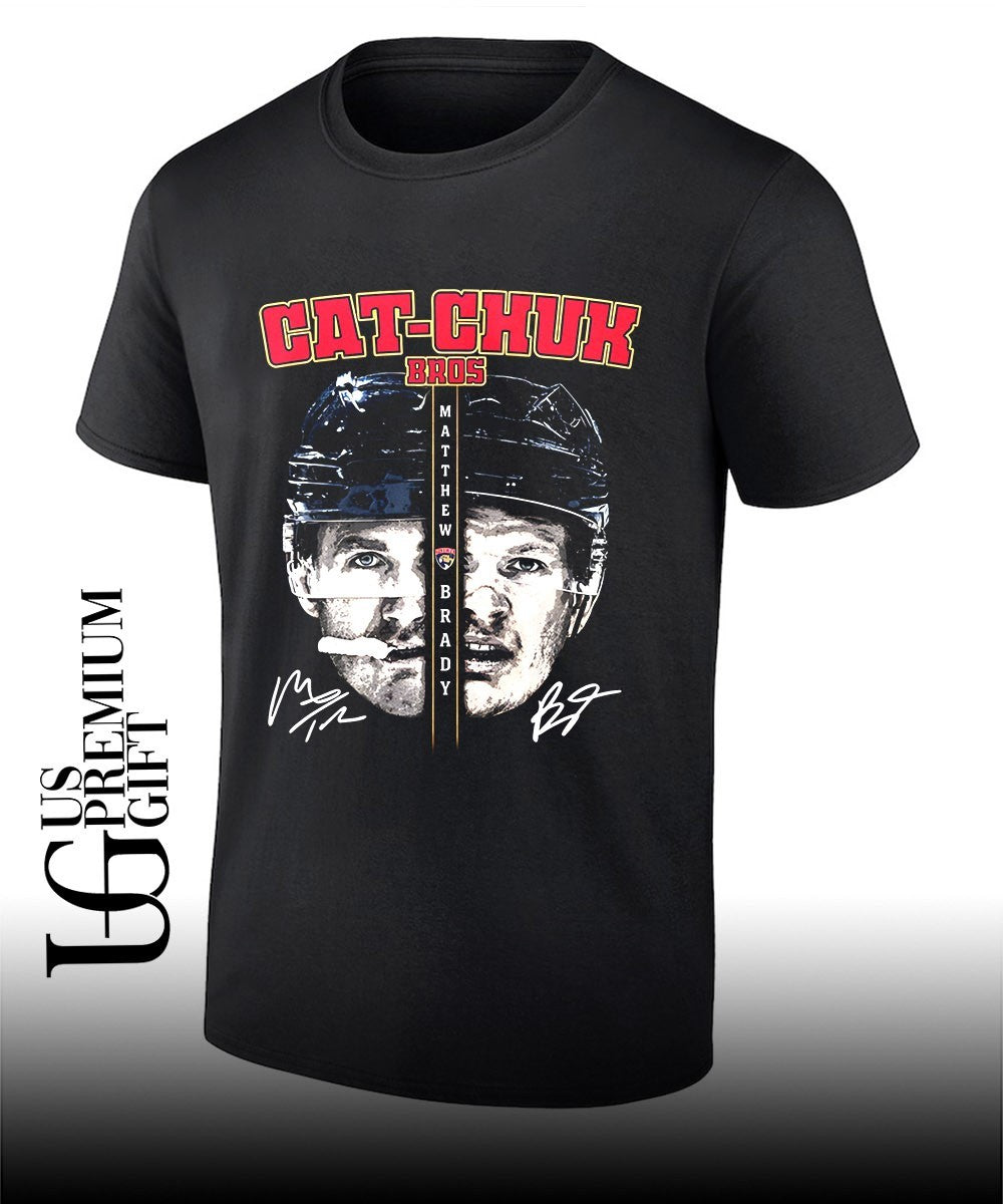 Cat-Chuk Bros Matthew and Brady Tkachuk face Florida Panthers NHL signature shirt