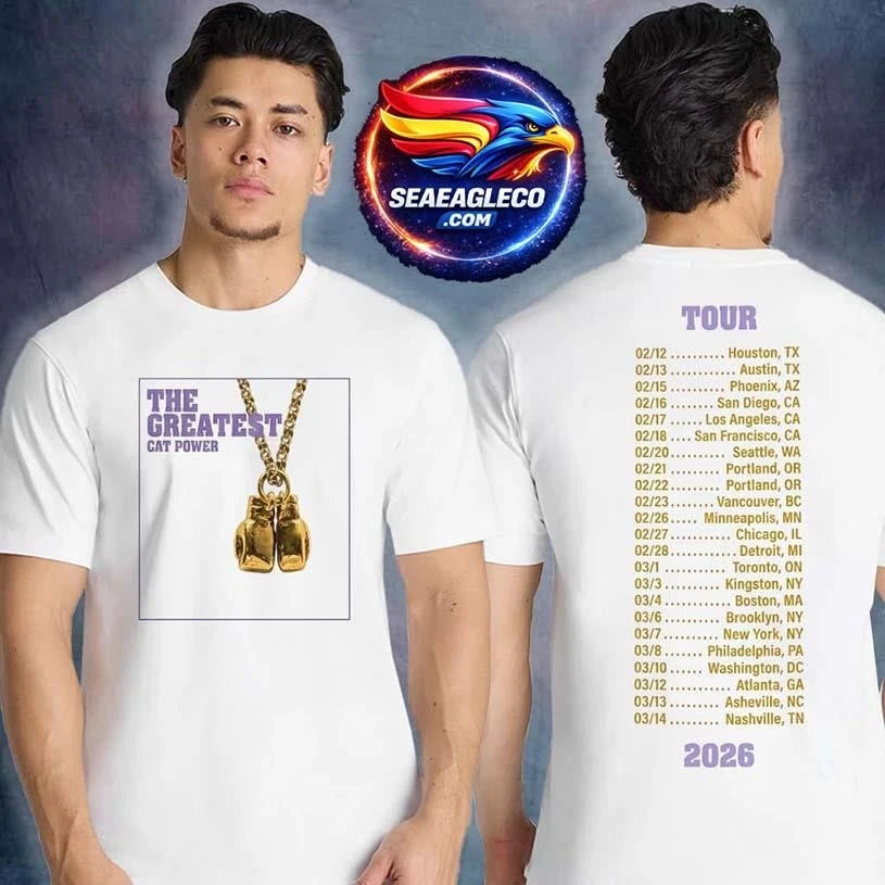 Cat Power The Greatest Tour 2026 Merch Album Logo Time Date Two Sided Shirt