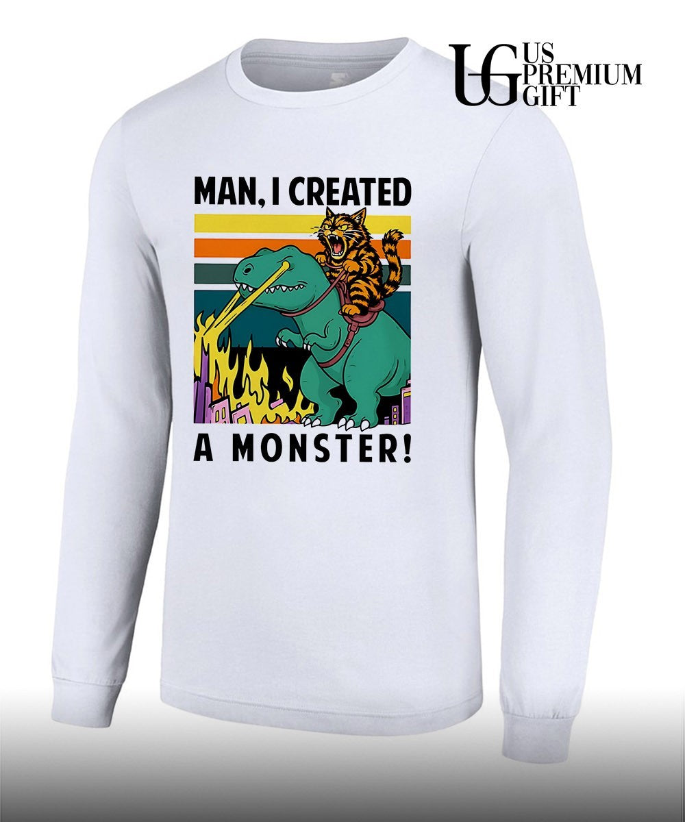 Cat riding T-Rex Man I created a Monster shirt