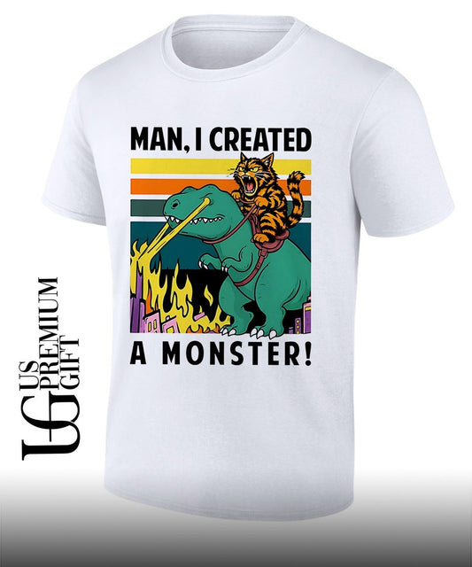 Cat riding T-Rex Man I created a Monster shirt