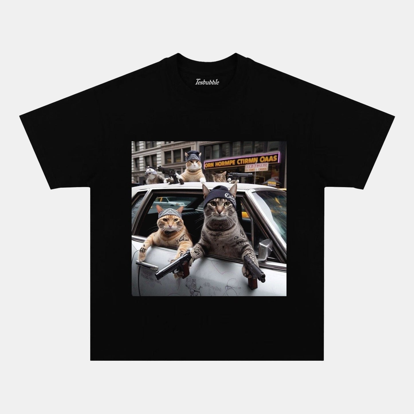 CAT BANDIT  TEE - clothing by TeeHivey.com (Image 1)