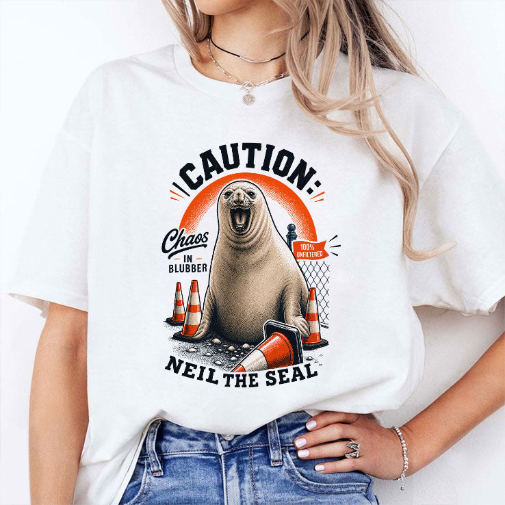 Caution Neil The Seal T Shirt