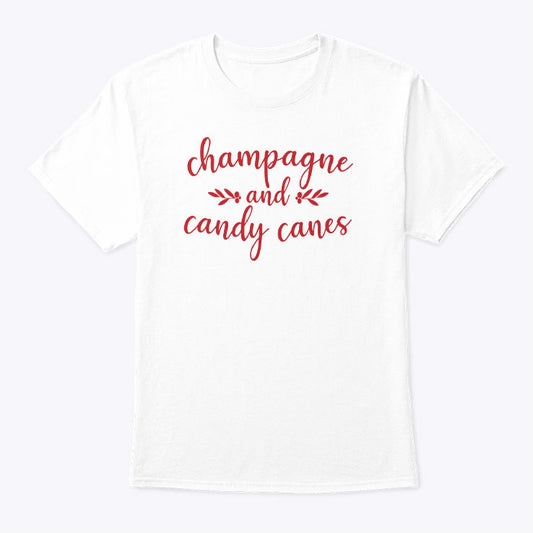 Champagne And Candy Canes Christmas T Shirt