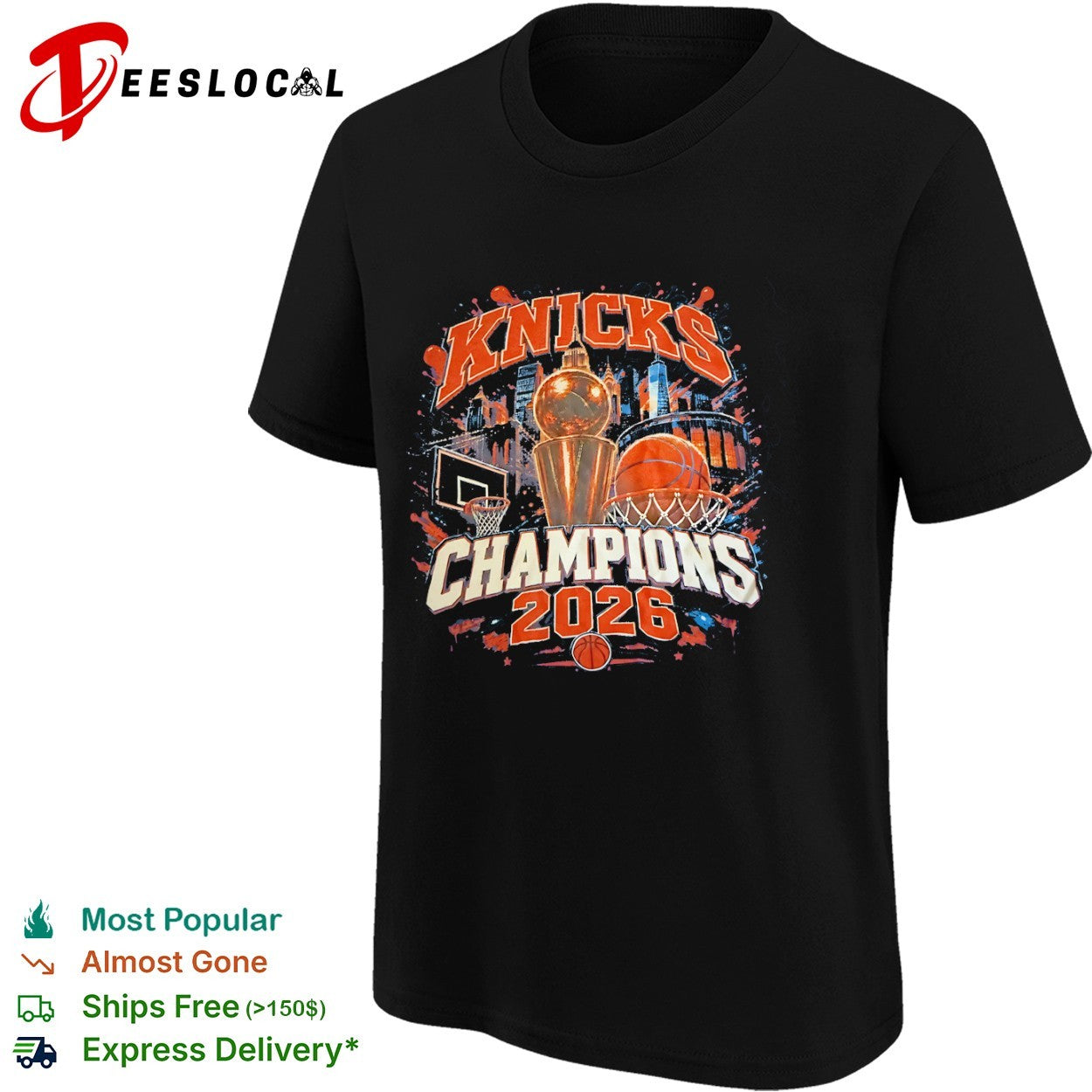 Champions 2026 New York Knicks City Basketball Championship Trophy shirt
