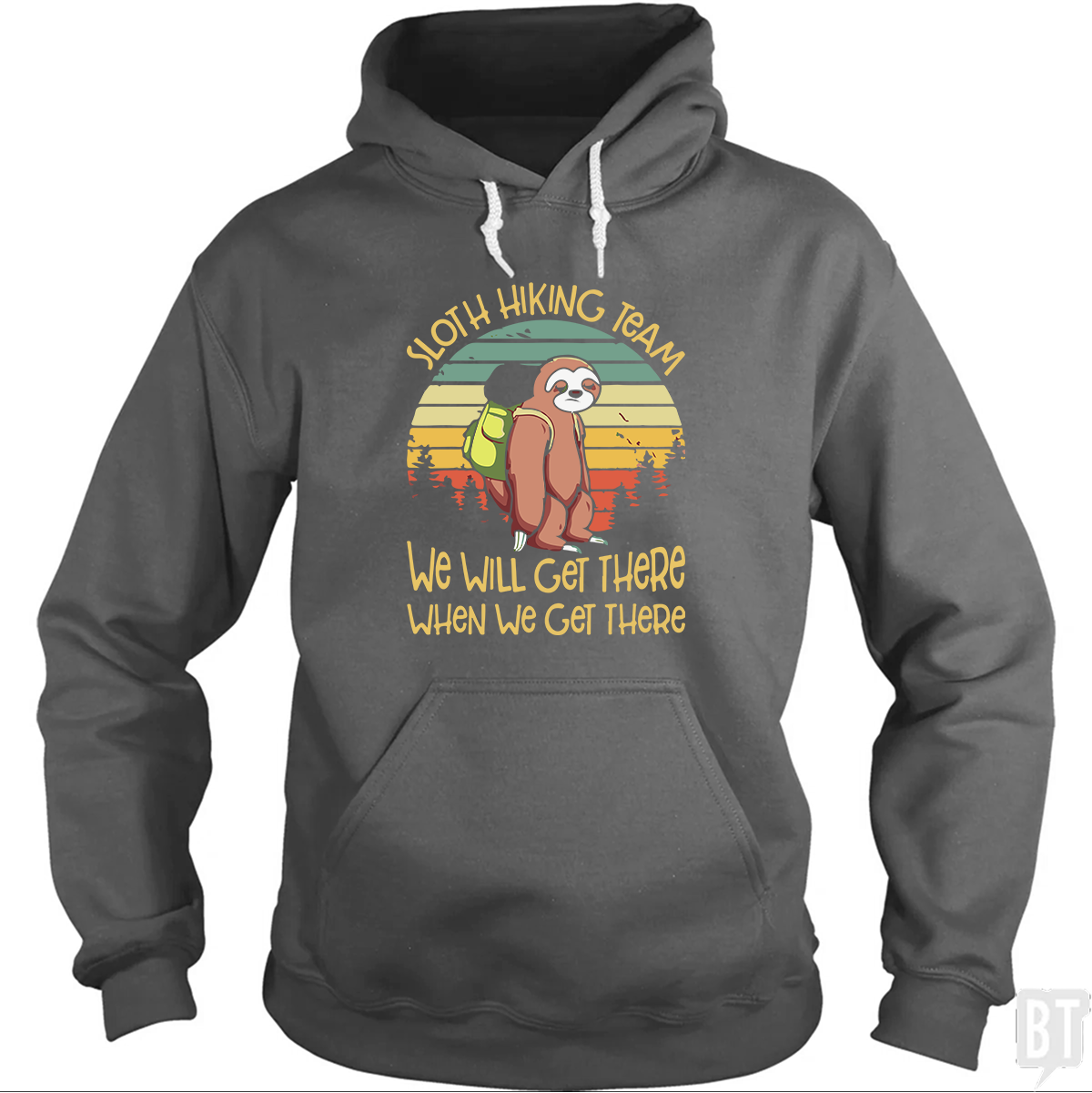 Funny Sloth Hiking Team Hoodie
