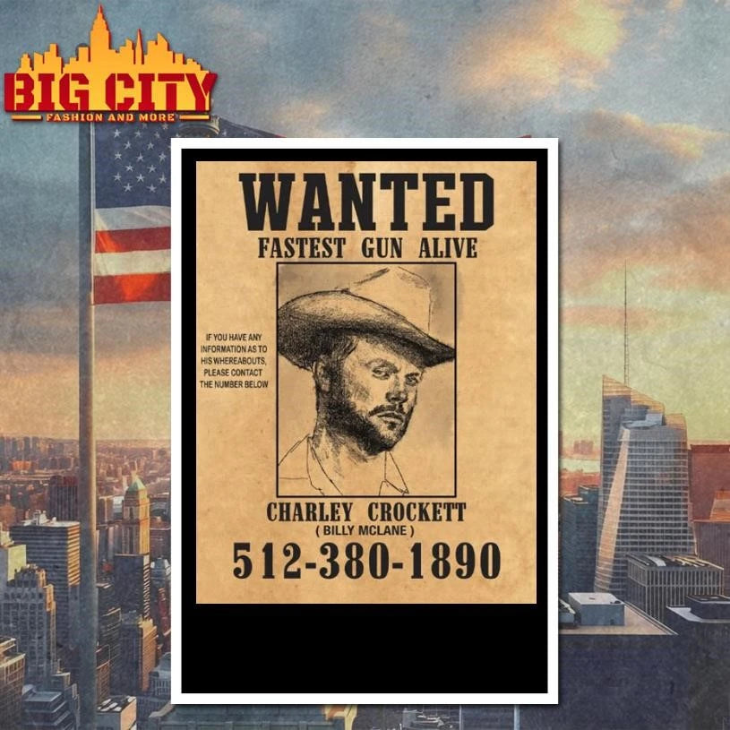 Charley Crockett Wanted Fastest Gun Alive Poster Shirt
