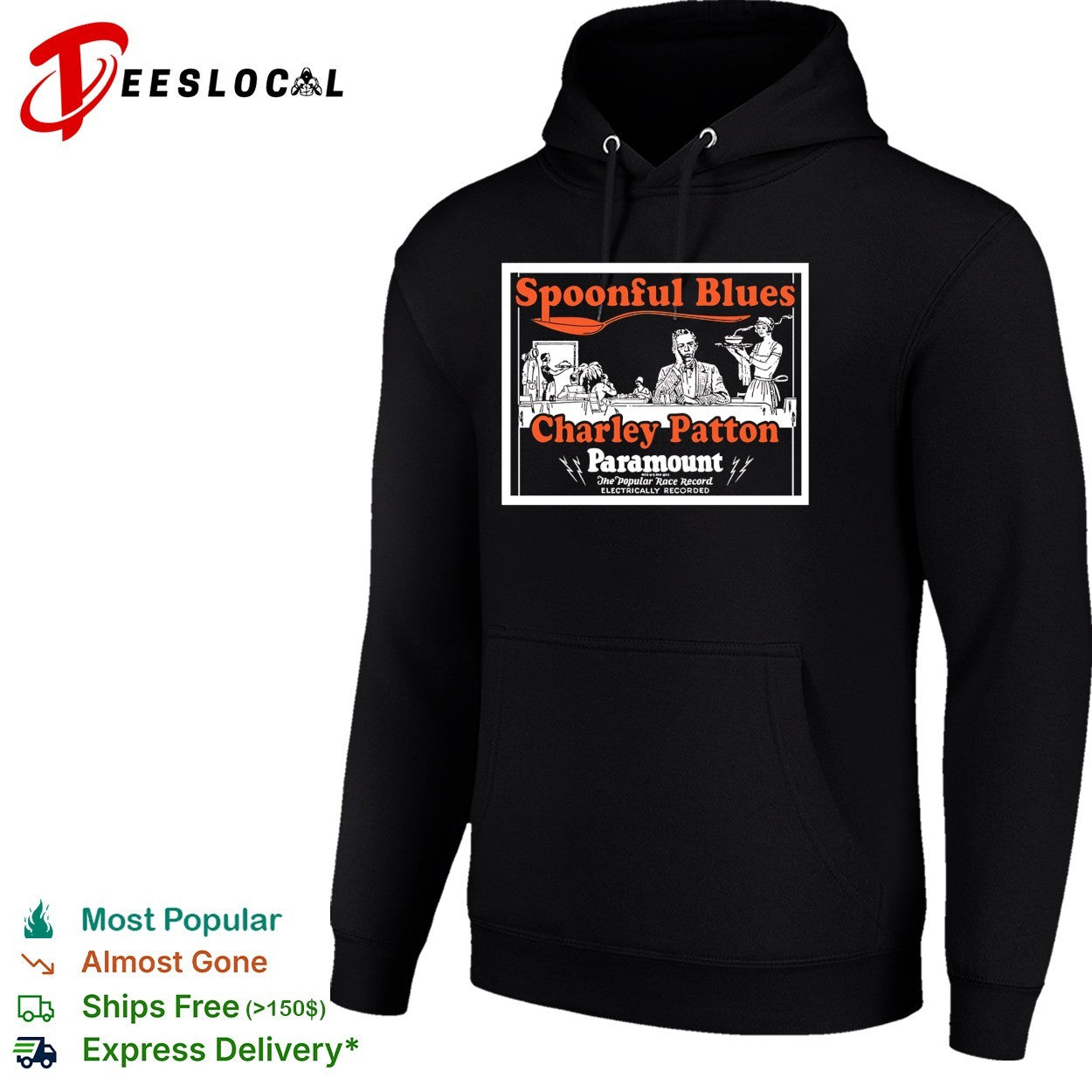 Charley Patton spoonful blues Paramount records shirt