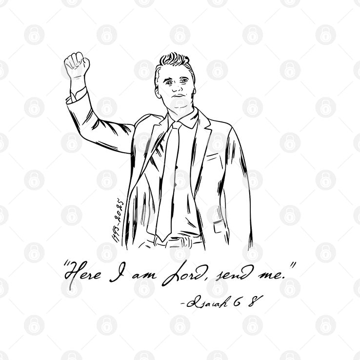 Charlie Kirk Here I am Lord Send Me Isaiah 6:8 T Shirt