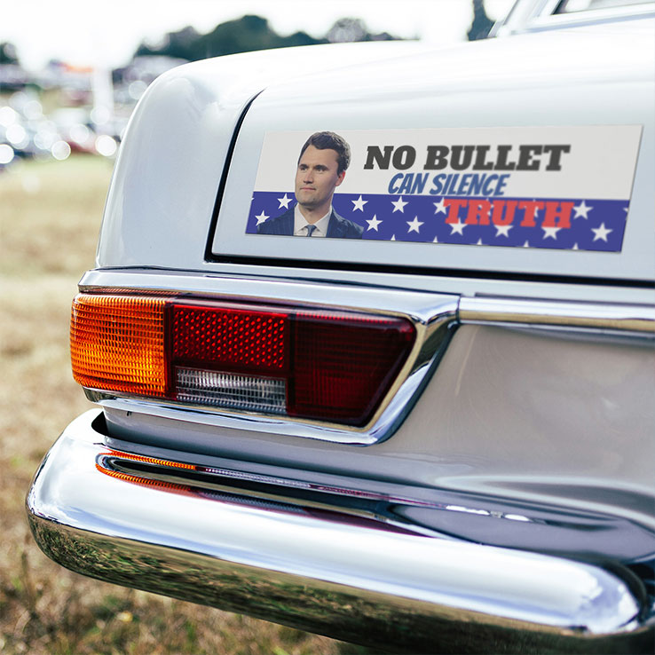 Charlie Kirk No Bullet Can Silence Truth Car Magnet